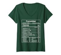Femme Faits nutritionnels sur Le Concombre Cadeaux Amusants pour Les Amateurs de cornichons T-Shirt avec Col en V