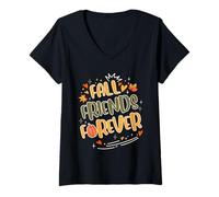 Femme Fall Friends Forever - Cute Autumn Matching Friends Tee T-Shirt avec Col en V