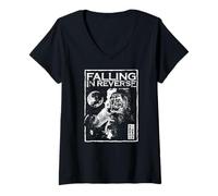Femme Falling In Reverse - Official Merchandise - Spacewalk T-Shirt avec Col en V