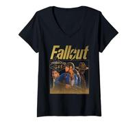 Femme Fallout TV Series New Vegas Season 2 Collage Video Game T-Shirt avec Col en V