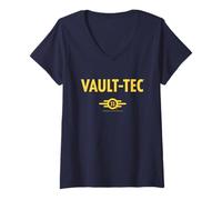 Femme Fallout TV Series Vault-Tec 33 Logo Easy Costume Video Game T-Shirt avec Col en V