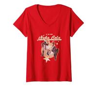 Femme Fallout Video Game Retro Nuka Cola Ad T-Shirt avec Col en V