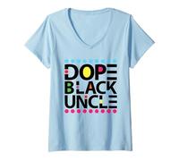 Femme Famille Afro-américaine Dope Black Uncle Cool T-Shirt avec Col en V