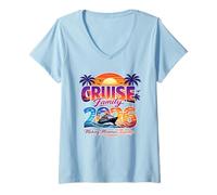 Femme Famille de croisière 2026 Créer des Souvenirs Ensemble T-Shirt avec Col en V