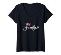 Femme Famille de l'Ohio - Art de Mot du Patrimoine du Drapeau de l'Ohio T-Shirt avec Col en V