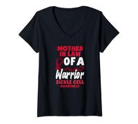 Femme Famille de Sensibilisation à la drépanocytose d'une Belle-mère d'un Guerrier T-Shirt avec Col en V