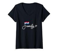 Femme Famille Missouri - Art de Mot du Patrimoine du Drapeau du Missouri T-Shirt avec Col en V