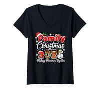 Femme Family Christmas 2025 Matching Outfit Xmas Squad Santa T-Shirt avec Col en V
