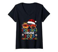Femme Family Christmas Cruise 2025 Festive Family Cruise Vacation T-Shirt avec Col en V