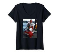Femme Family Fortunes Présentateur Bob Monkhouse Fun at The Pier T-Shirt avec Col en V