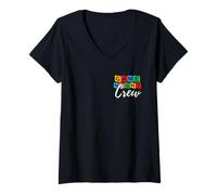 Femme Family Game Night Crew This is How I How I How (Pocket & Back) T-Shirt avec Col en V