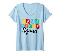 Femme Family Game Night Squad Voici Comment j'organise Game Night Host T-Shirt avec Col en V