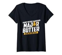 Femme Family Recipe Classified Major Butter Zero Witnesses T-Shirt avec Col en V