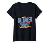 Femme Fan de cinéma rétro années 80 Classics Movie Lover T-Shirt avec Col en V