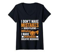 Femme Fanfare en Laiton Instrument Jouant du mellophoniste T-Shirt avec Col en V