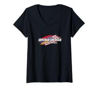 Femme Fans du Drapeau de l'Arménie des États-Unis Pride Heritage T-Shirt avec Col en V
