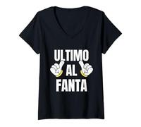 Femme Fantacalcio Idea Regalo Ultimo Classifica Fanta Ironica T-Shirt avec Col en V