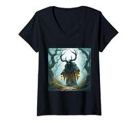 Femme Fantasy Colossal Shadowy Behemoth T-Shirt avec Col en V
