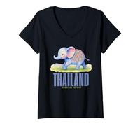 Femme Fantasy Lovely Elephant Miracle Happens Cadeau assorti Crew T-Shirt avec Col en V
