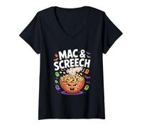 Femme Fantôme de pâtes d'halloween Amusant pour Mac & Screech T-Shirt avec Col en V