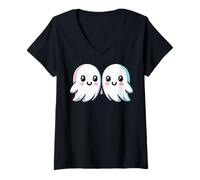 Femme Fantôme féminin - Halloween T-Shirt avec Col en V