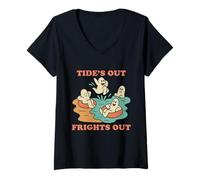 Femme Fantômes amusants nageurs effrayants fête d'été à la piscine T-Shirt avec Col en V