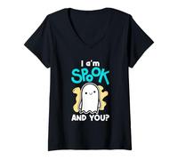 Femme Fantômes d'halloween Fantômes et Esprits Je suis Spook et toi T-Shirt avec Col en V