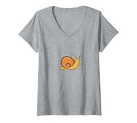 Femme Farmcore Countrycore Kawaii Cottagecore Escargot T-Shirt avec Col en V