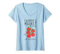 Femme Farmer's Market Maple Ridge Chemise en grappe de tomates T-Shirt avec Col en V
