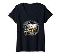 Femme Fast & Furious 25th Anniversary Metallic Emblem T-Shirt avec Col en V
