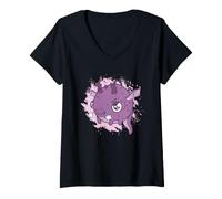 Femme Fat Kawaii Dragon est en colère T-Shirt avec Col en V