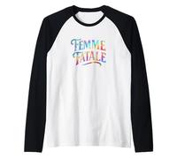 Femme Fatale Rétro Rainbow Typographie Déclaration Manche Raglan