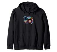 Femme Fatale Rétro Rainbow Typographie Déclaration Sweat à Capuche