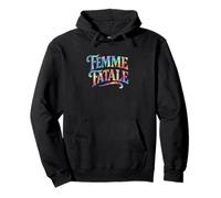 Femme Fatale Rétro Rainbow Typographie Déclaration Sweat à Capuche