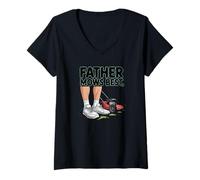 Femme Father Mows Best Funny Dad Joke Lawn Care Tees And more T-Shirt avec Col en V