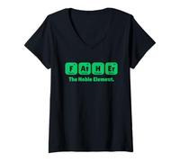 Femme Father The Noble Element Joke Humor Step Dad Funny T-Shirt avec Col en V