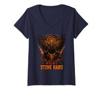 Femme Faucheuse ailée sur Le trône Ardent de crânes T-Shirt avec Col en V