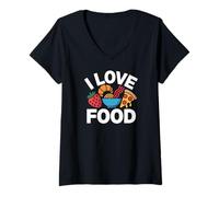 Femme Favoris des amateurs de nourriture T-Shirt avec Col en V