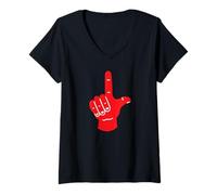 Femme Faz O L De Lula Brasil Retro T-Shirt avec Col en V