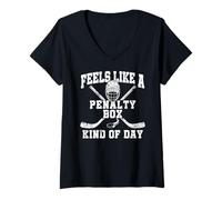 Femme Feels Like A Penalty Box Kind of Day T-Shirt avec Col en V