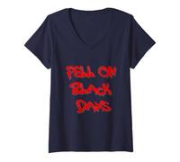 Femme Fell on Black Days T-Shirt - Moody & Grunge-Inspired Design T-Shirt avec Col en V