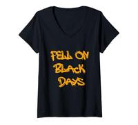 Femme Fell on Black Days T-Shirt - Moody & Grunge-Inspired Design T-Shirt avec Col en V