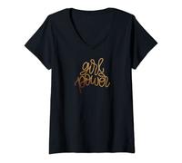 Femme Féminisme Girl Power, Femmes PWR My Body, féministe T-Shirt avec Col en V