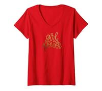 Femme Féminisme Girl Power, Femmes PWR My Body, féministe T-Shirt avec Col en V, Rouge, S