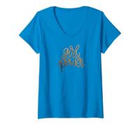 Femme Féminisme Girl Power, Femmes PWR My Body, féministe T-Shirt avec Col en V, Saphir, M