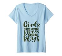 Femme Féminisme Les Filles ne s'habillent Pas pour Les garçons féministes T-Shirt avec Col en V