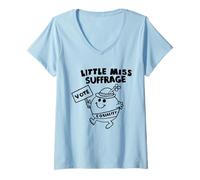 Femme Féministe Enfants Mignon Little Miss Suffrage Vote Quatrième Vague T-Shirt avec Col en V