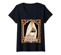 Femme Femme ALGEROISE - Belle Algérienne DZ T-Shirt avec Col en V