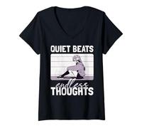 Femme Femme anime. Battements calmes, pensées sans fin. T-Shirt avec Col en V