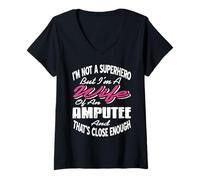 Femme Femme d’Un amputé Presque héroïque T-Shirt avec Col en V